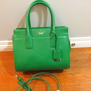 Kate Spade leather satchel in Kelly Green